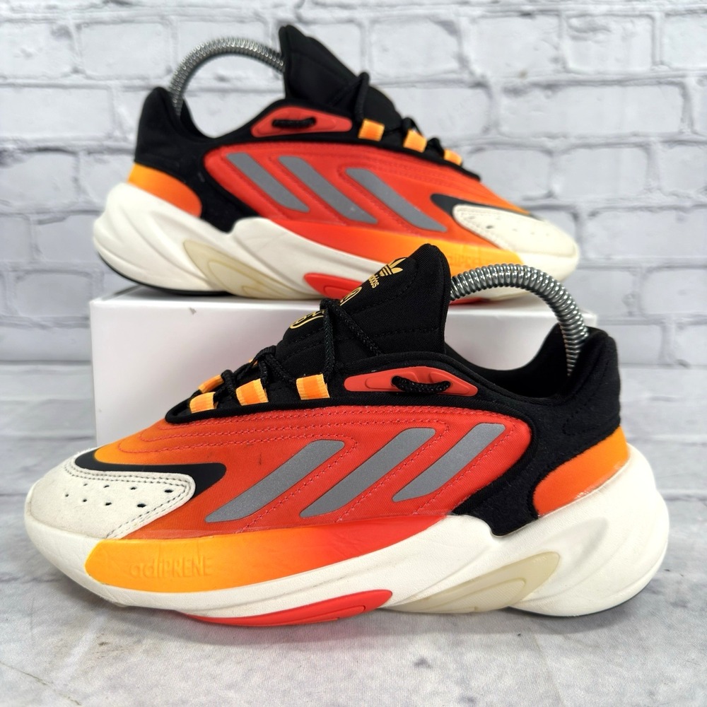 Adidas Originals Ozelia Boys Size 4.5 Sneakers Orange Black Matte Silver‎ H04720